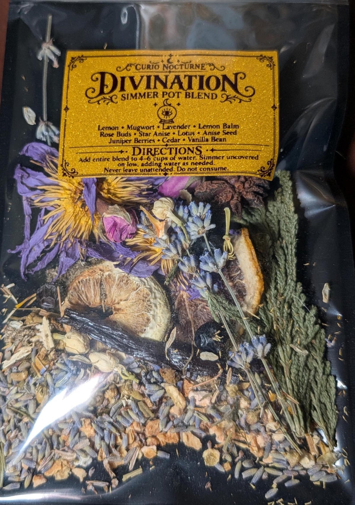 Divination Simmer Pot Blend, Intuition and Psychic Ritual, Tarot, Pendulum and Scrying Herbs, Intuition Enhancement