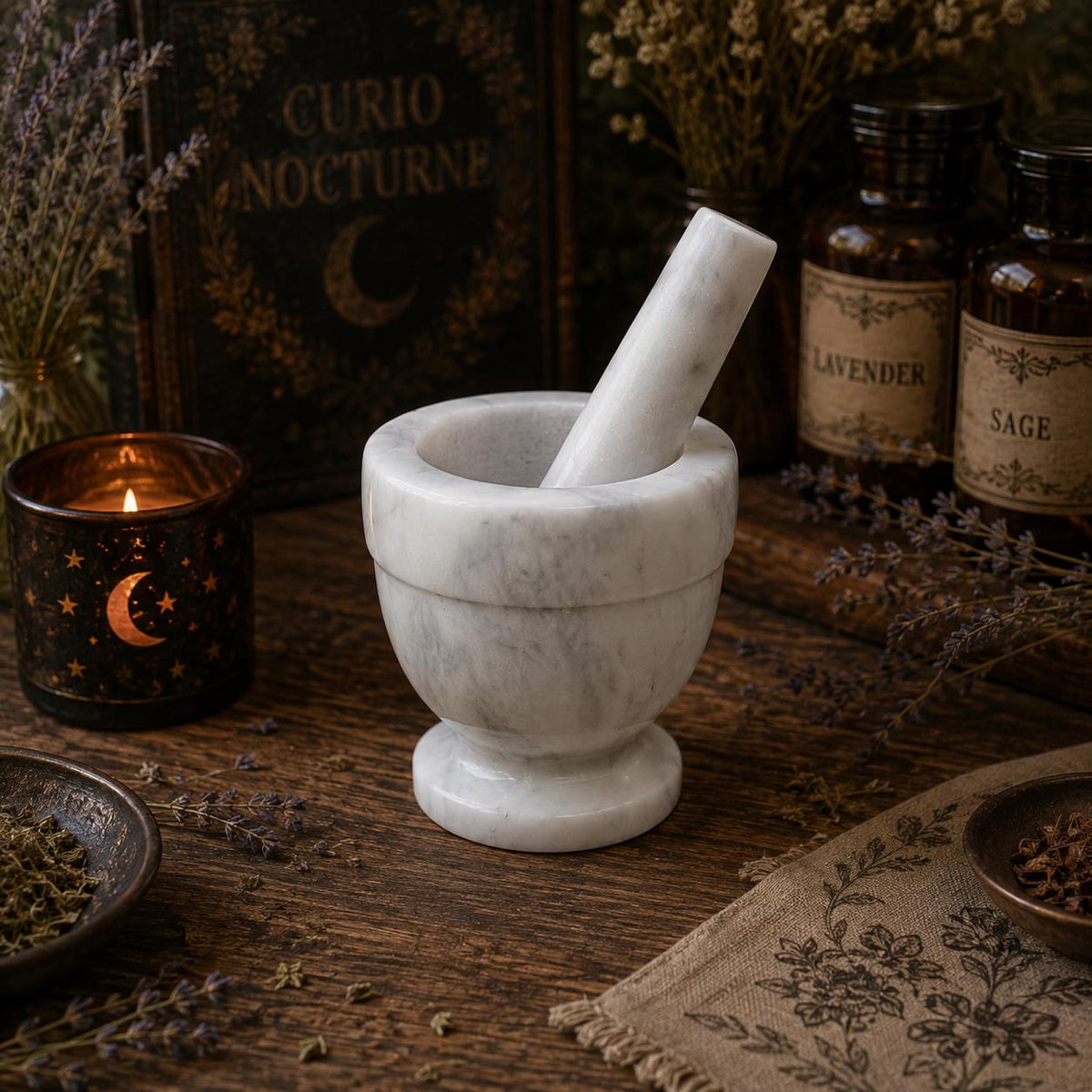 White Marble Mortar & Pestle