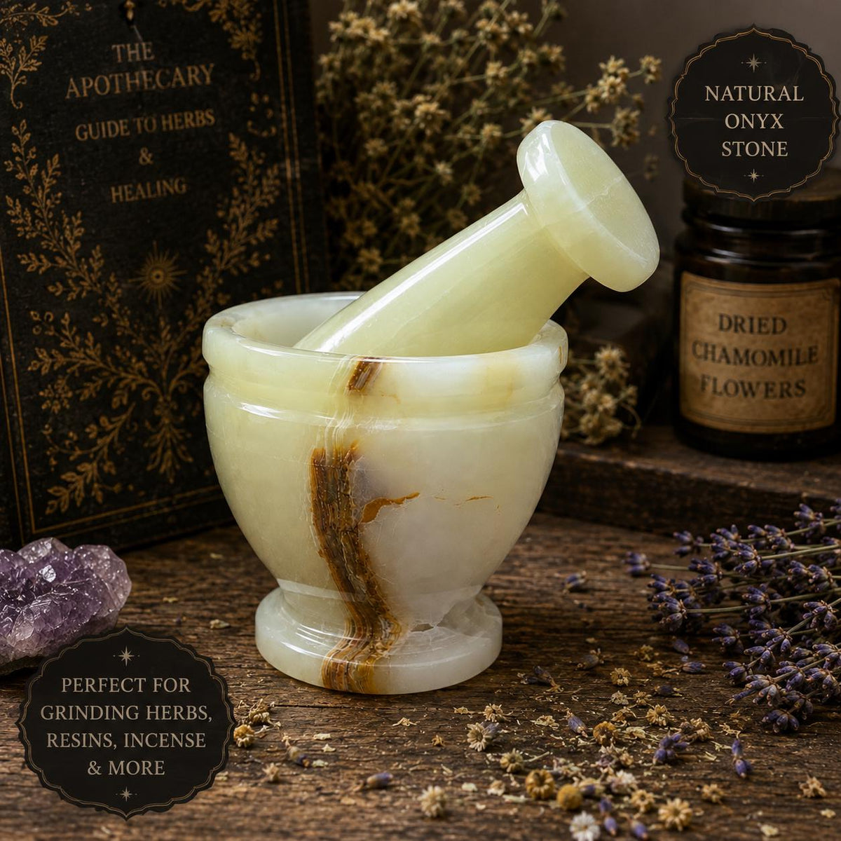 Green Onyx Mortar & Pestle