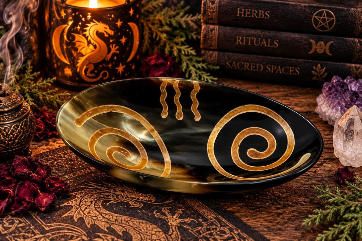 Carved Bone Ritual Offering & Scrying Bowl