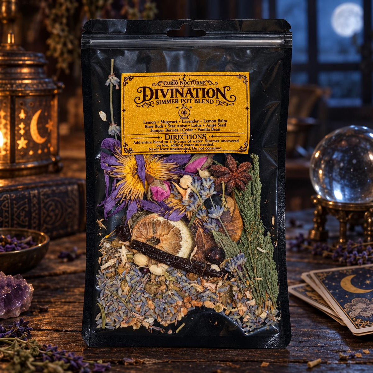 Divination Simmer Pot Blend, Intuition and Psychic Ritual, Tarot, Pendulum and Scrying Herbs, Intuition Enhancement