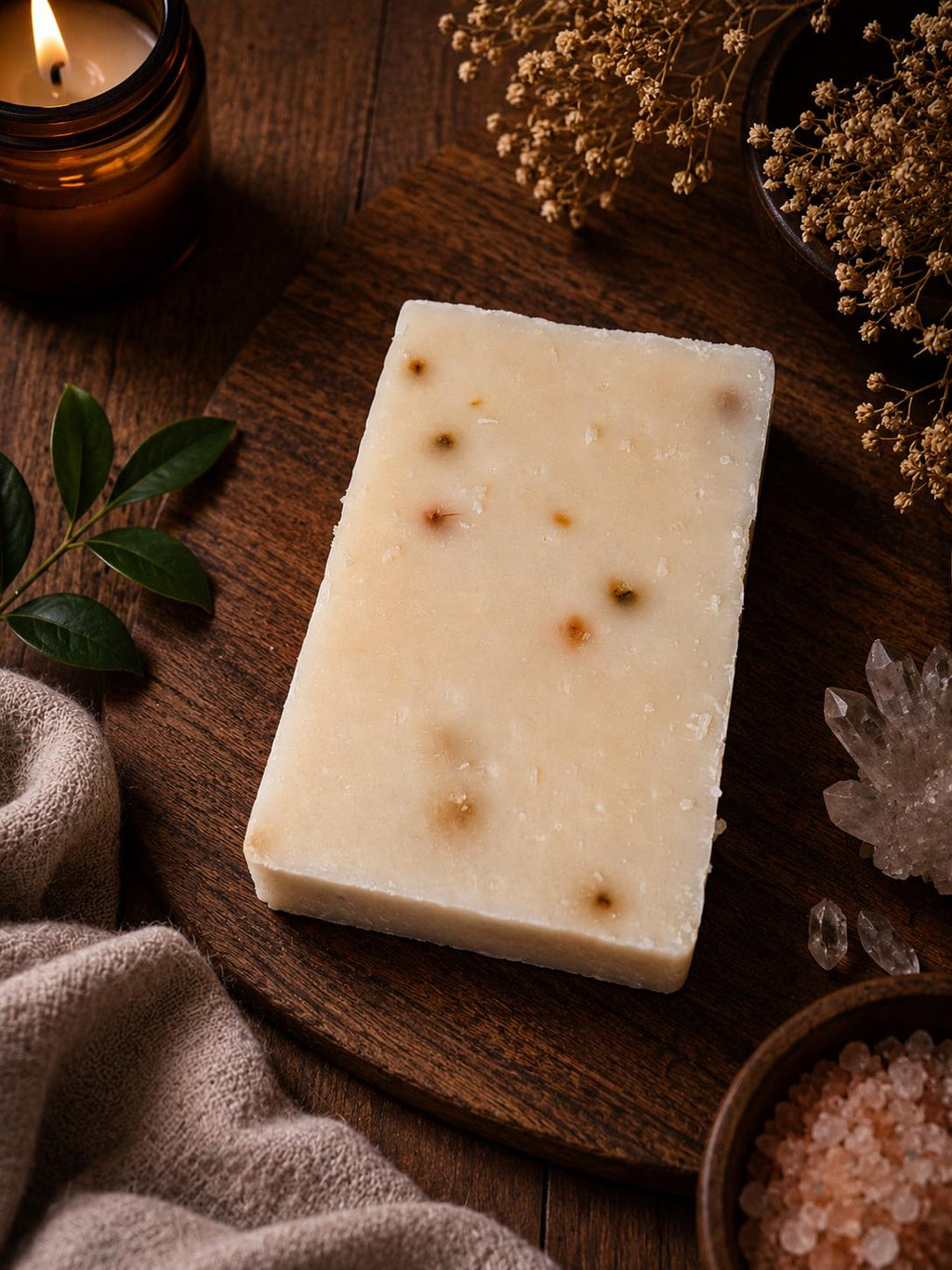 Aura Cleansing Ritual Soap • Energy Reset & Spiritual Cleansing Soap • Sage Basil Spearmint Handmade Sea Salt Scrub Bar • Refreshing