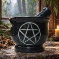 Pentacle Carved Mortar & Pestle