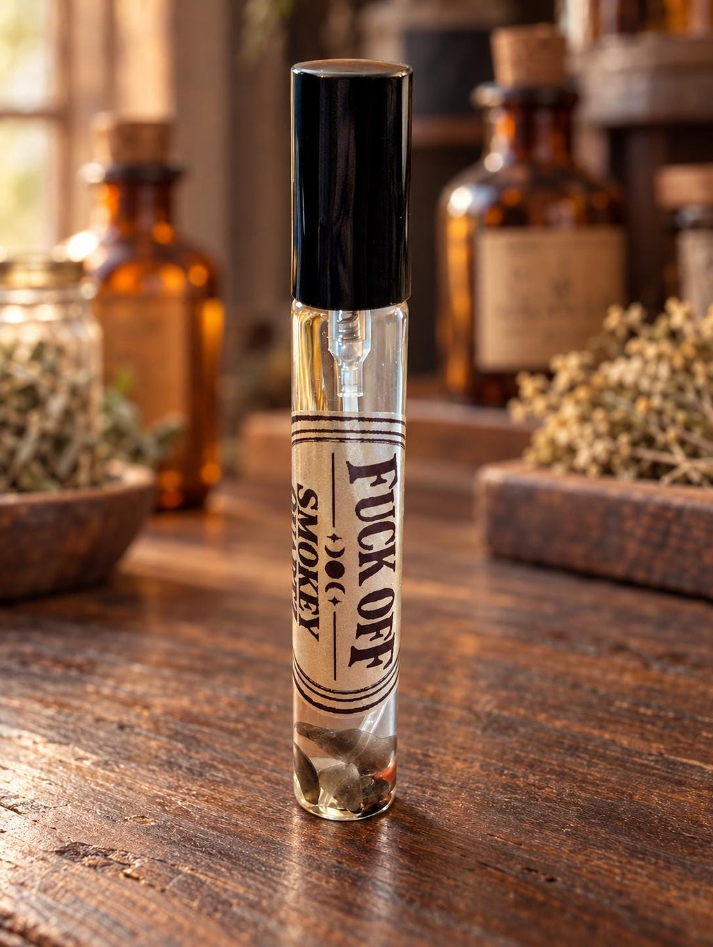 F*ck Off Smoky Quartz Crystal Energy Spray • Boundaries, Repelling Negativity