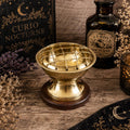 Brass Screen Charcoal & Incense Burner with Wooden Coaster