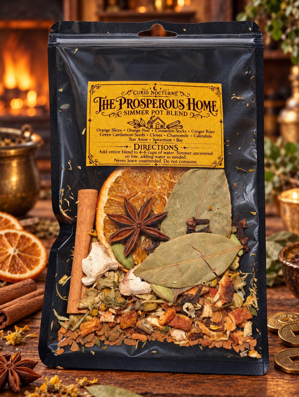 The Prosperous Home Simmer Pot Blend, Abundance and Money Ritual, Prosperity Herbs and Spices