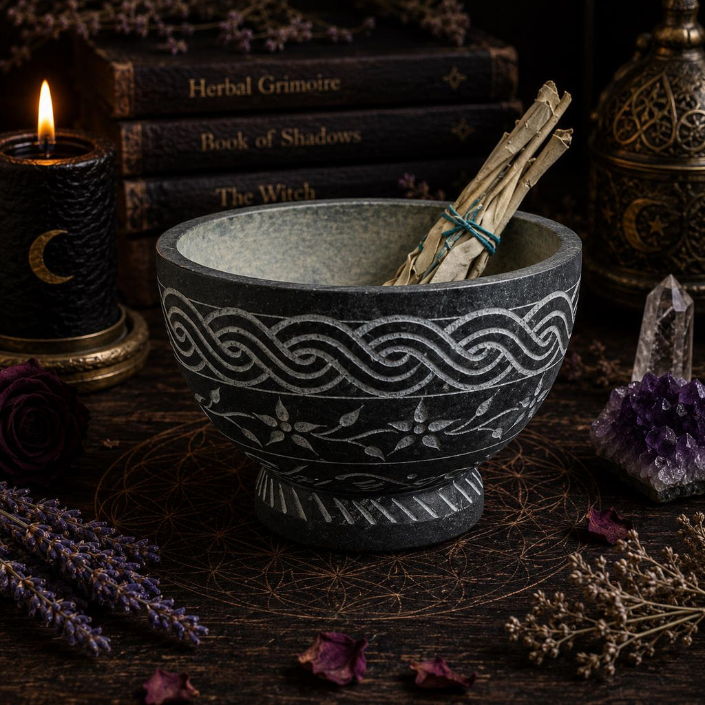 Natural Black Stone Smudge Bowl