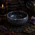 Black Marble Ritual Bowl • Incense Smudge Sage Holder (4"x2")
