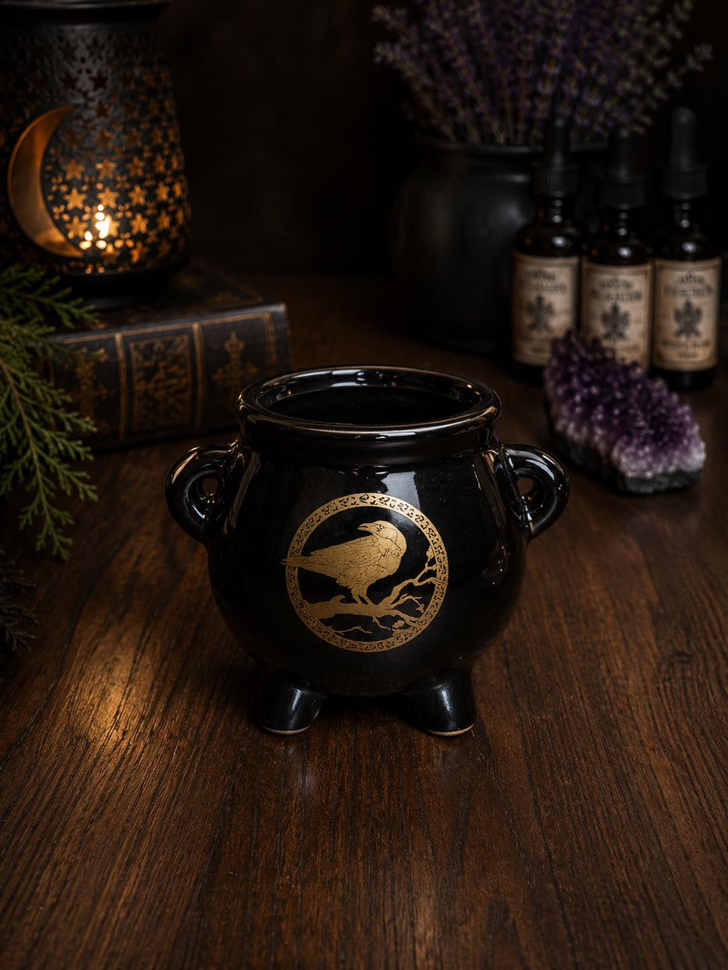 Raven Ceramic Cauldron