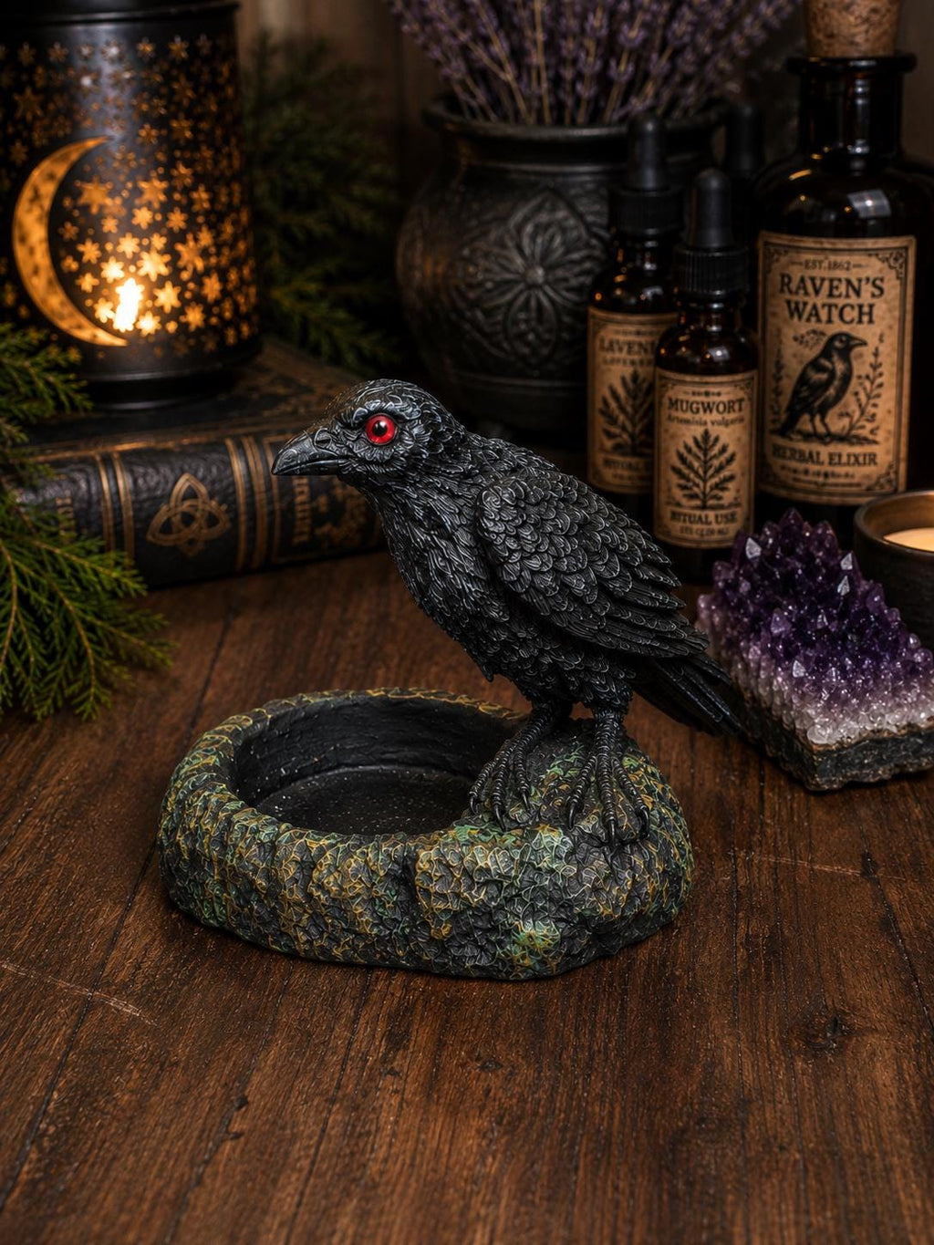 Raven Tealight Candle Holder