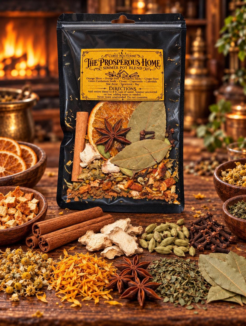 The Prosperous Home Simmer Pot Blend, Abundance and Money Ritual, Prosperity Herbs and Spices