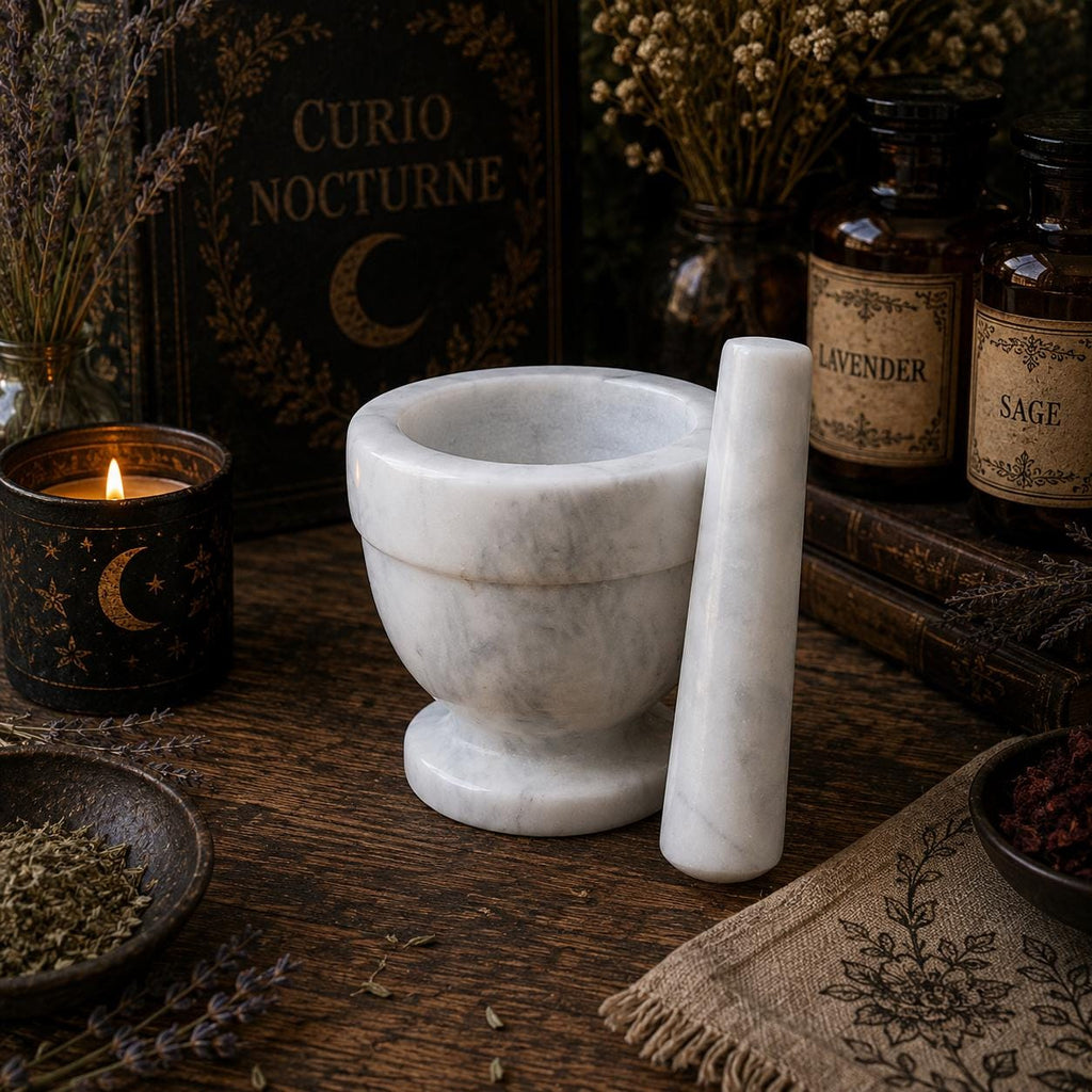 White Marble Mortar & Pestle