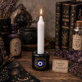Black Ceramic Evil Eye Chime Candle Holder