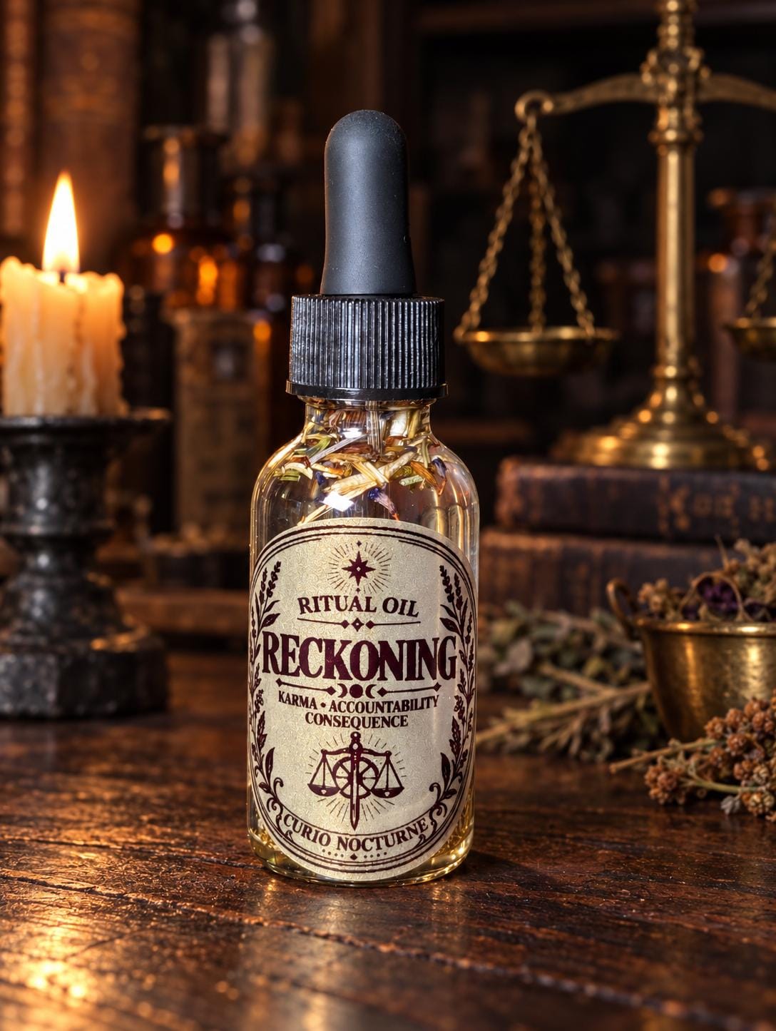 Reckoning Ritual Oil • Truth • Accountability • Reflection • Justice • Karma