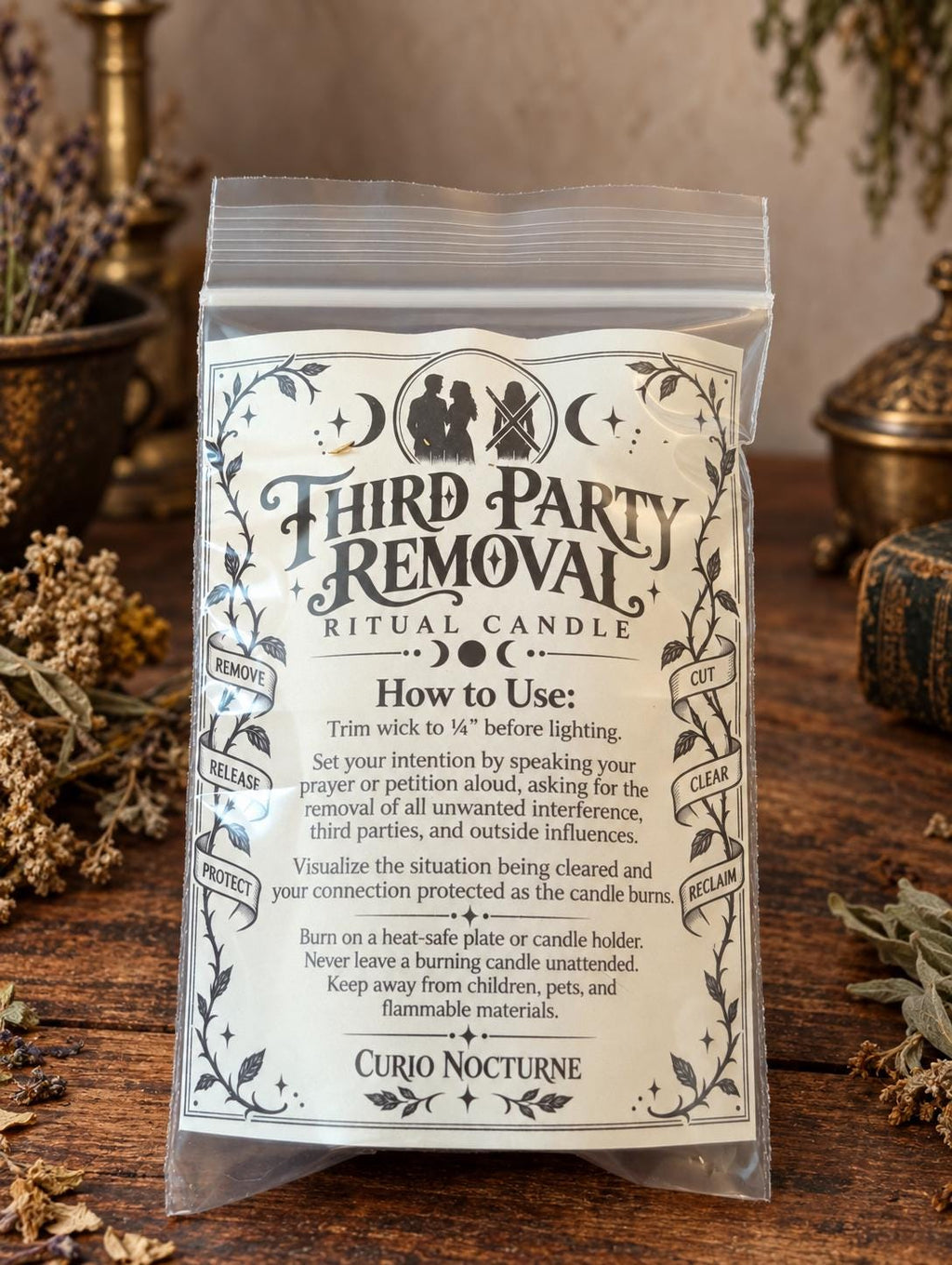 Third Person Removal Ritual Beeswax Candles • Removing Interference & Unwanted Influences