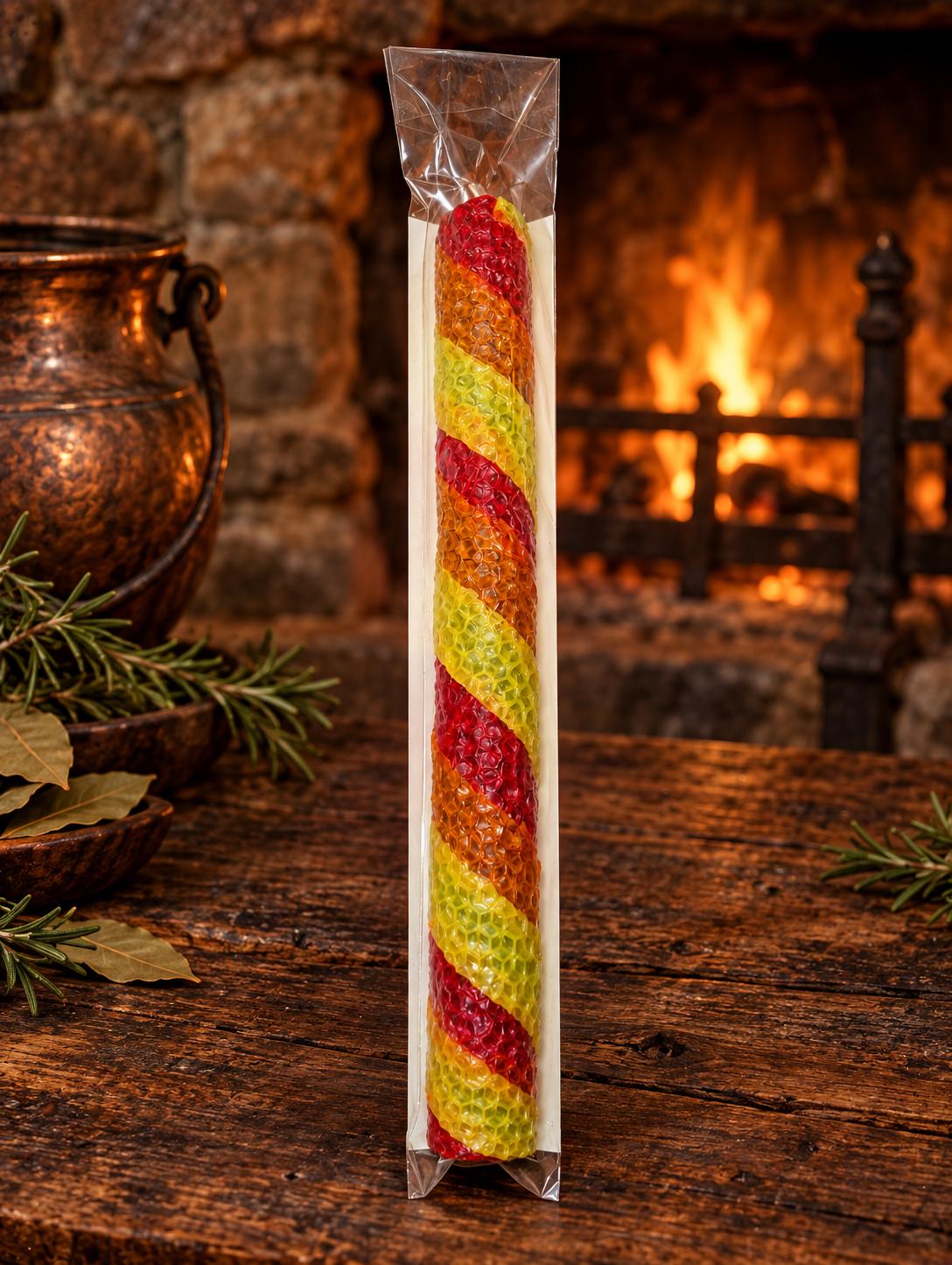 Fiery Wall of Protection Ritual Beeswax Candle • Spiritual Warding, Psychic Defense