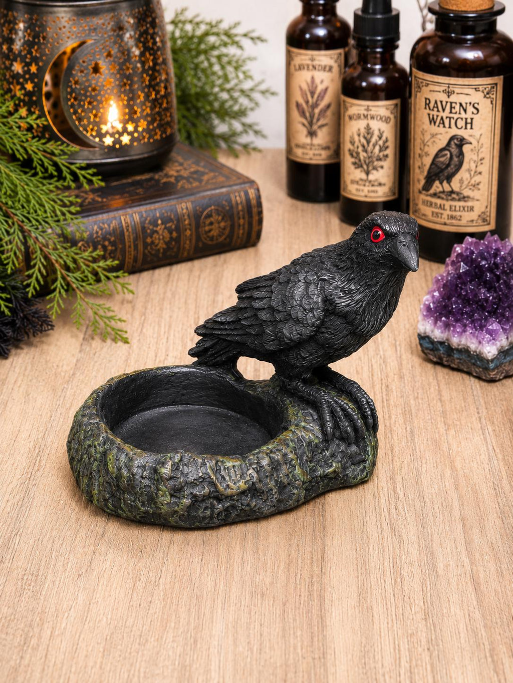 Raven Tealight Candle Holder