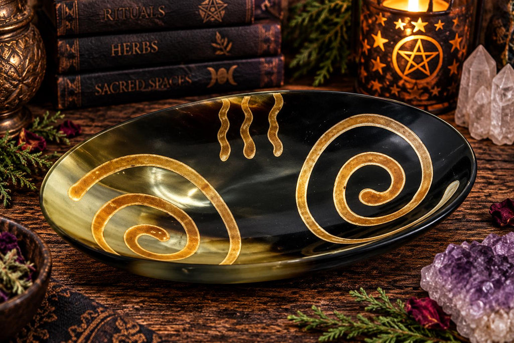Carved Bone Ritual Offering & Scrying Bowl