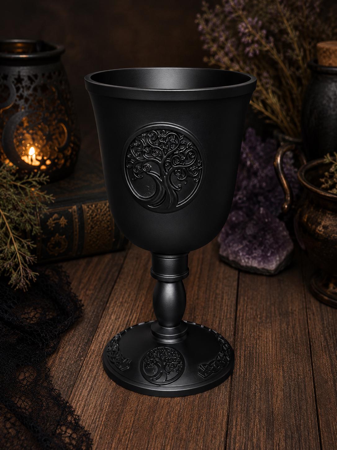 Tree of Life Cast Iron Ritual Chalice