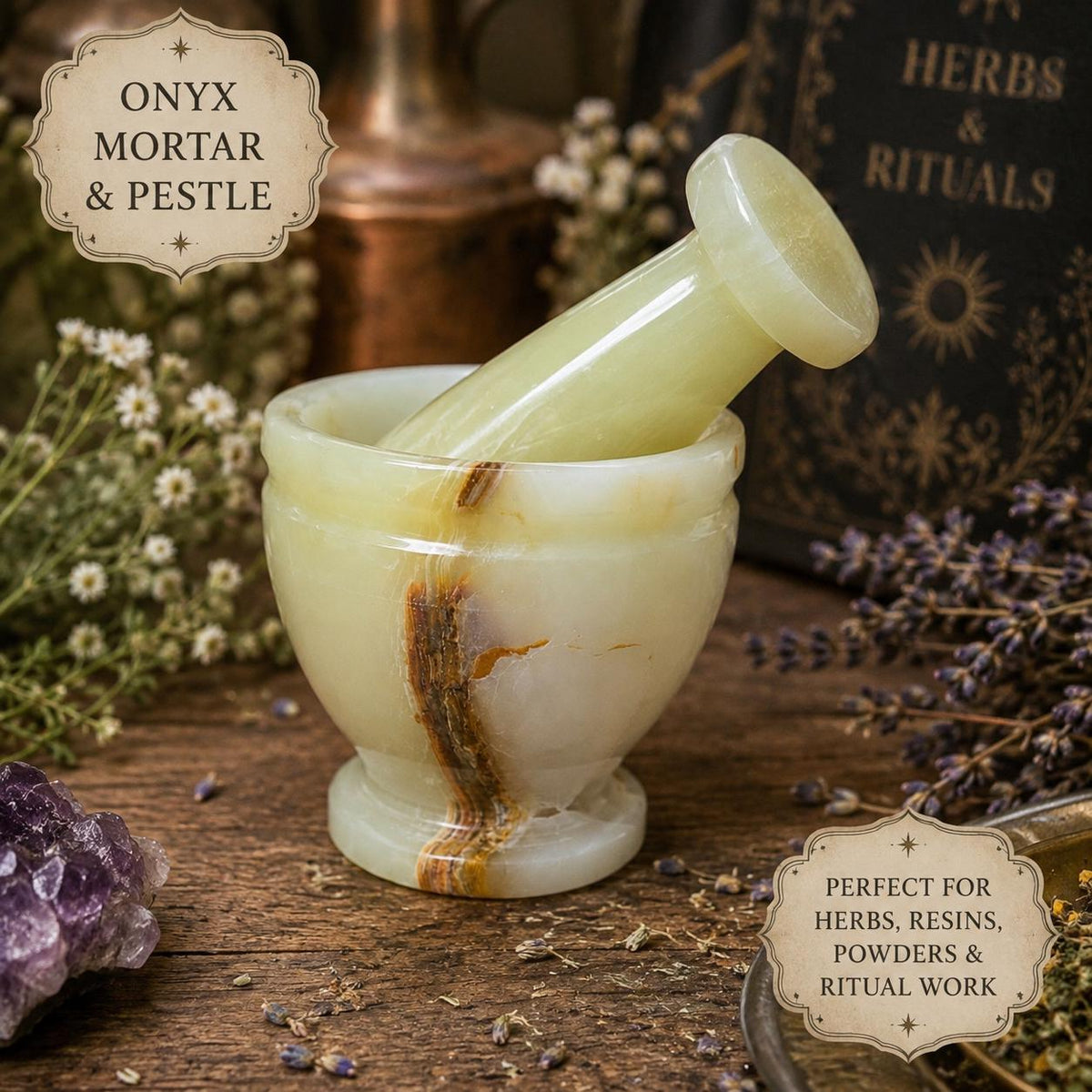 Green Onyx Mortar & Pestle
