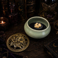 Ceramic Incense Burner Bowl with Floral Lid