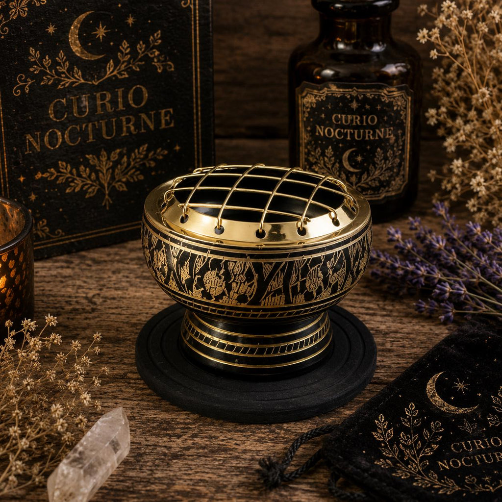 Brass Screen Incense Burner with Coaster