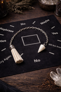 Crystal Pendulum & Velvet Divination Mat Set – Blue Quartz, Milky Quartz, or Green Aventurine • Dowsing Tool, Spiritual Guidance
