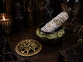 Ceramic Incense Burner Bowl with Lid • 3.75” Charcoal Incense Holder with Fireproof Felt Pad