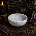 White Marble Smudge Bowl • Marble Incense Burner • Resin Incense Bowl • Sage Holder • Ritual Altar Bowl • Witch Decor