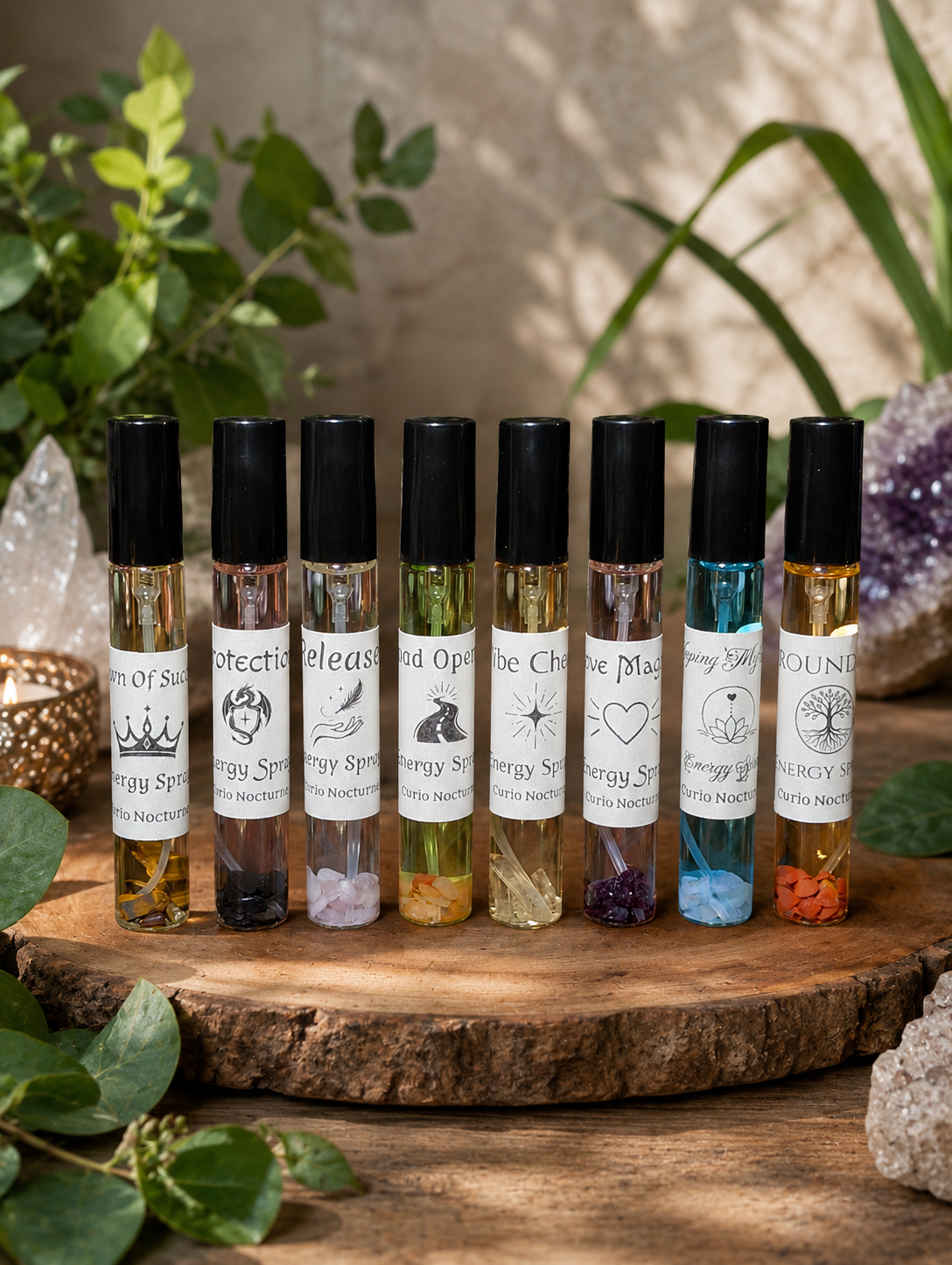 Crystal Infused Energy Spray • Spiritual Spray for Personal Energy, Ritual Work, Meditation & Daily Intentions • Spells and Manifesting