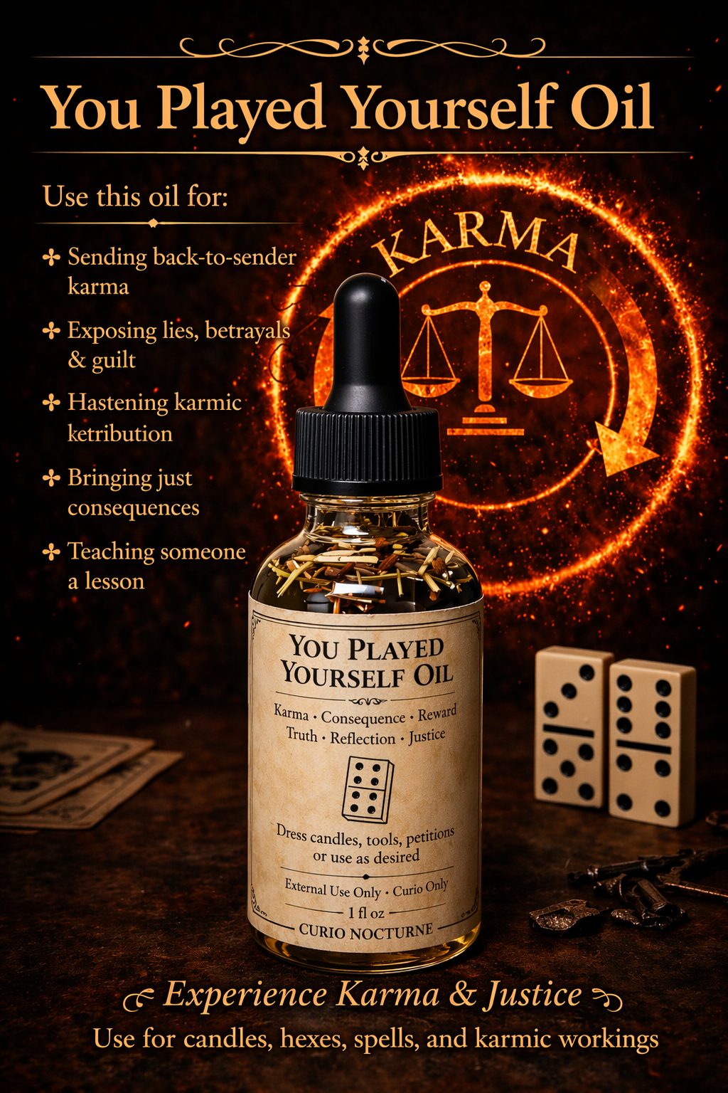 You Played Yourself Oil • Return to Sender, Reversal & Protection, Accountability And Consequences, Karma Energy, Expose Deception