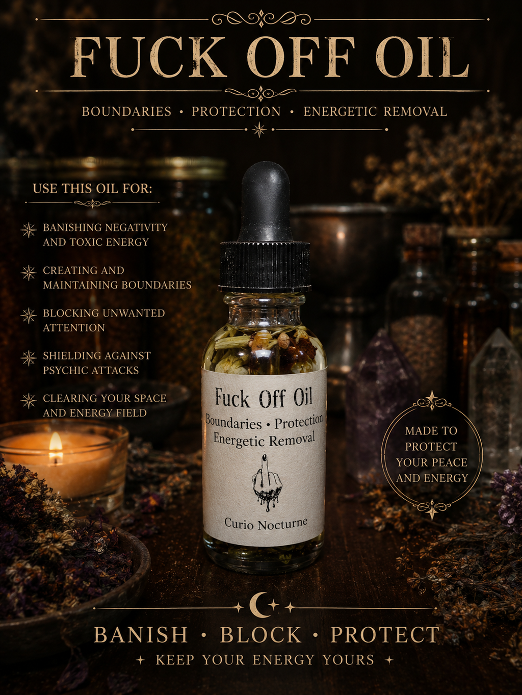 Protection & Banishing Oil Set • D.U.M.E, Reversal and Karma Oils • Remove Negativity, Return to Sender, Justice Ritual Oils