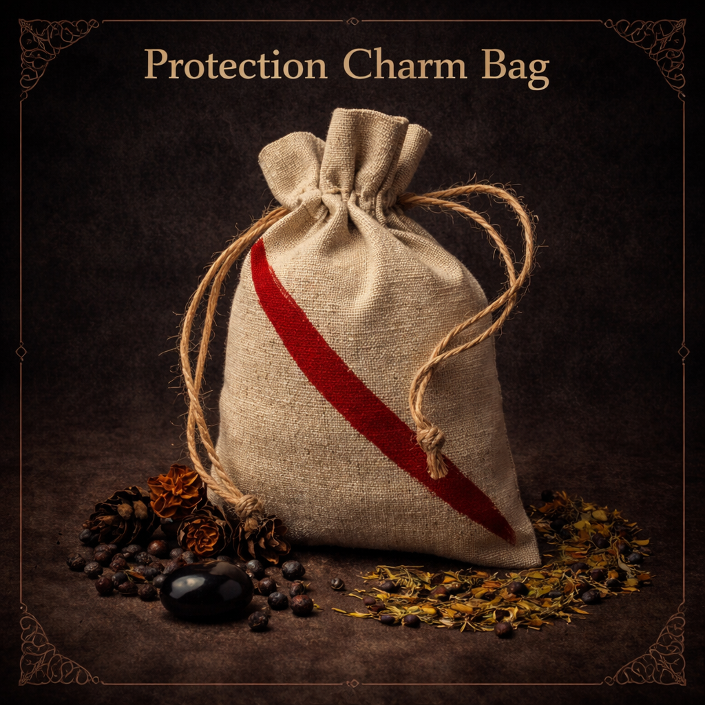 Protection Mojo Sachet Handpainted • Spelled Warding Charm for Protection, Spiritual Defense & Negative Energy