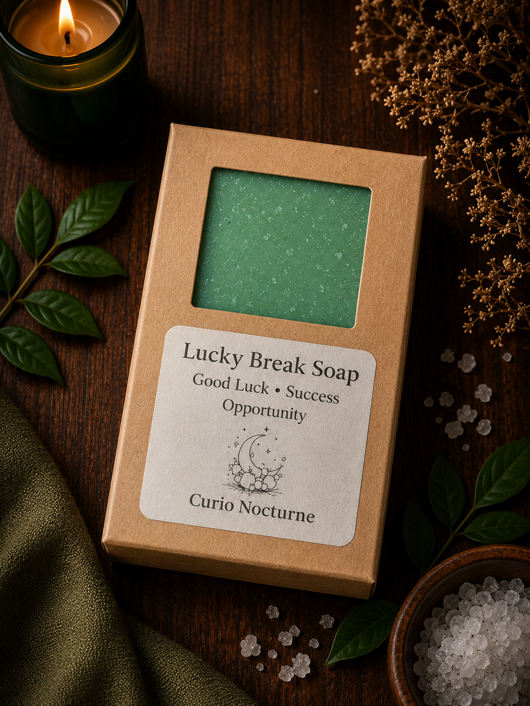 Lucky Break Soap • Handmade Ritual Soap for Good Luck, Opportunity, Prosperity & Positive Change • Spiritual Abundance • Sea Salt