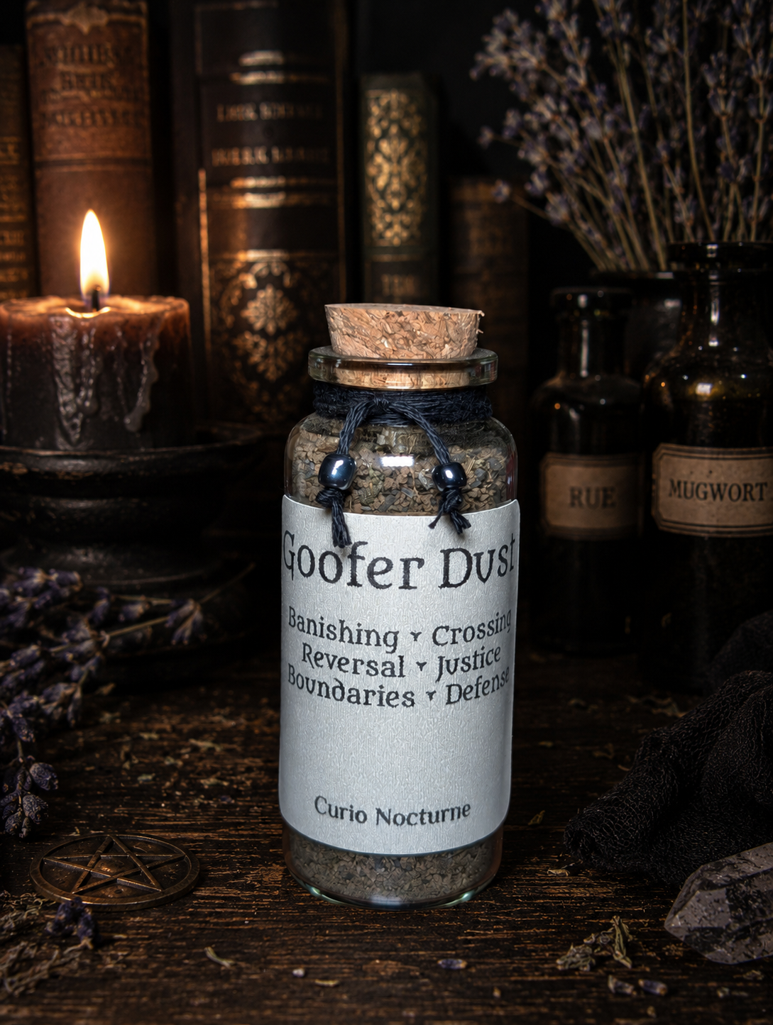 Goofer Dust Conjure Powder • Crossing, Hexing, Baneful Work, Protection • Glass Bottle
