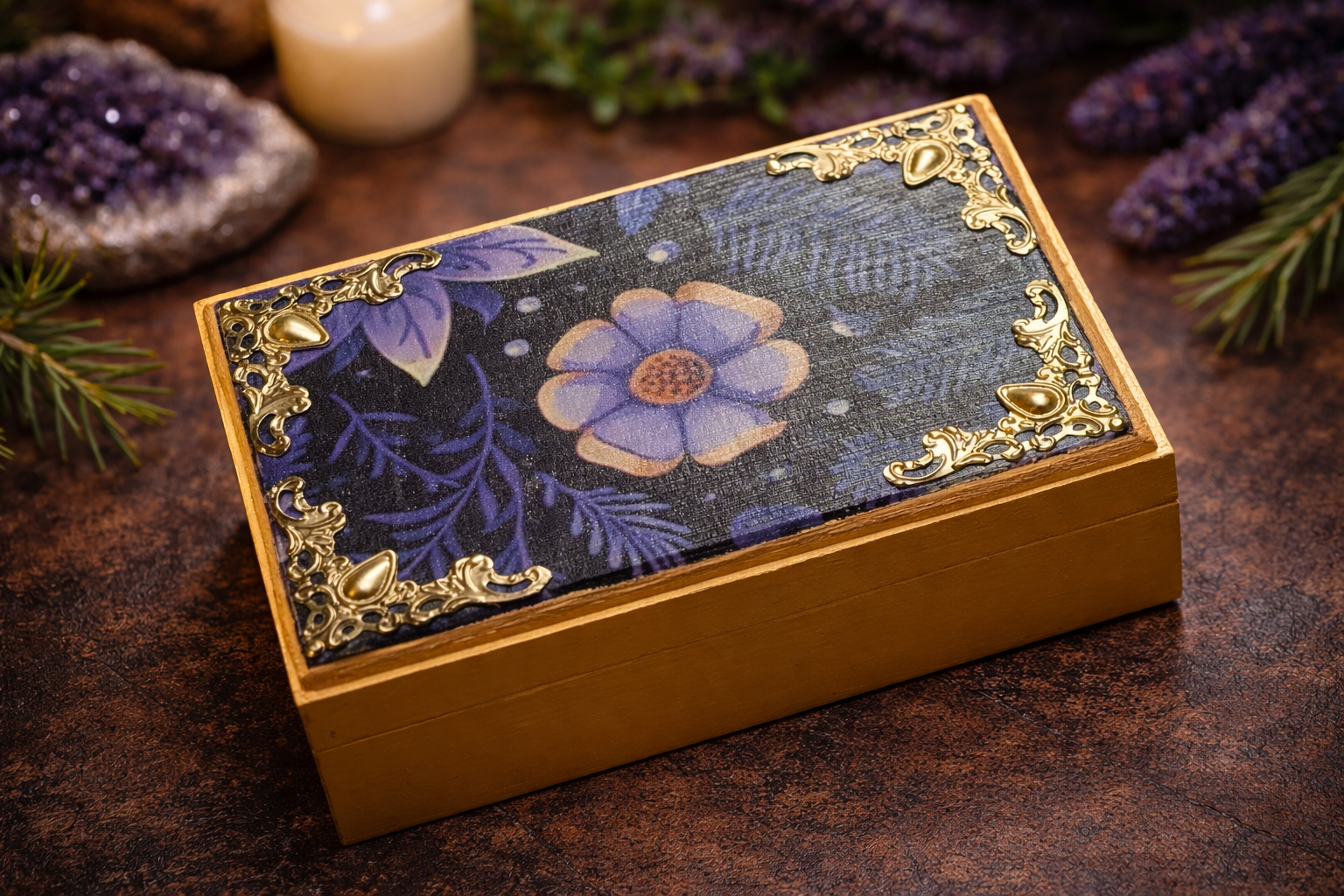 Practical Magic Inspired Spell Box | Handmade Witch Gift Set | Salt Rosemary Lavender Love Potion Bottles | Curio Keepsake Box