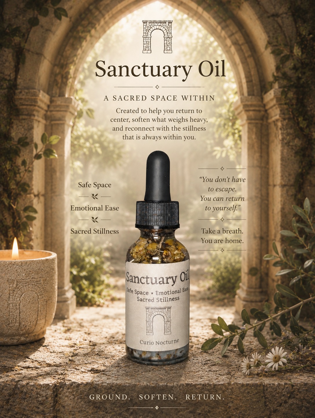 Sanctuary Oil • Peace, Sacred Stillness & Safe Space • Calming Ritual Oil