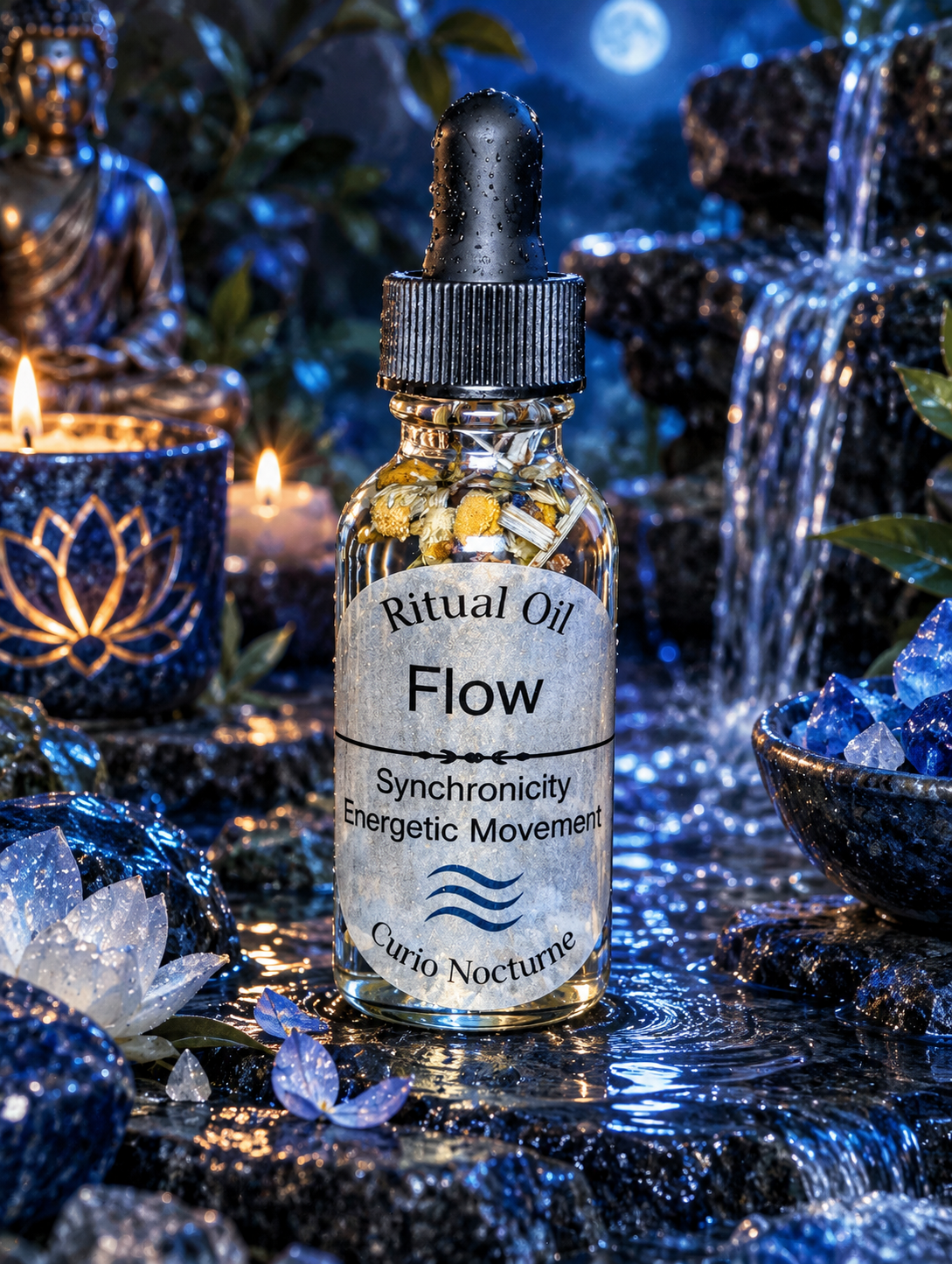 Flow Oil • Synchronicity & Alignment Ritual Oil • Kyanite Crystal Oil • Divine Timing Oil • Manifestation Oil • Road Opening Oil