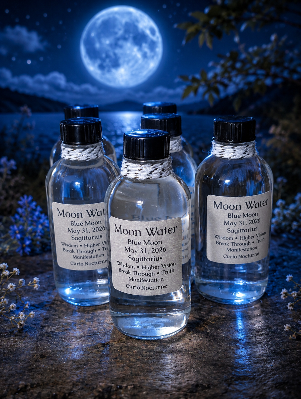 Blue Moon Moon Water • May 31, 2026 • Sagittarius Moon Water • Ritual Moon-Charged Water • Manifestation • Intuition • Spiritual Cleansing
