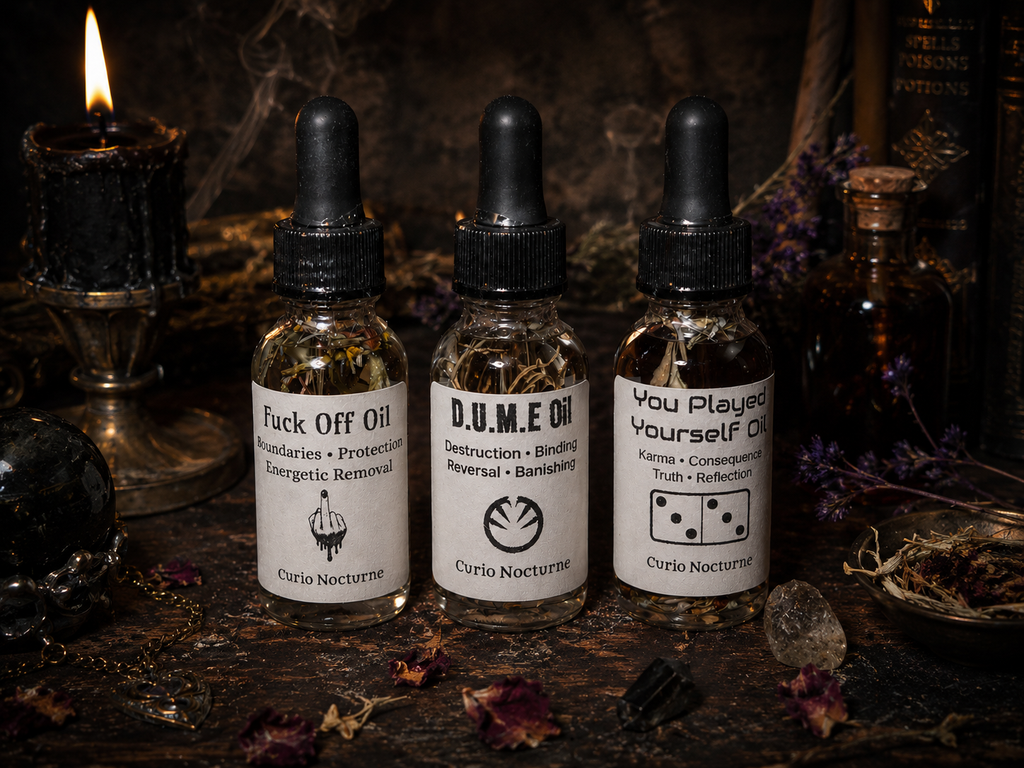 Protection & Banishing Oil Set • D.U.M.E, Reversal and Karma Oils • Remove Negativity, Return to Sender, Justice Ritual Oils