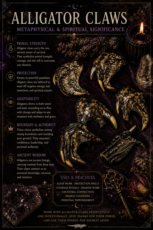 Alligator Claws • Ethically Sourced • Protection Curio • Small, Medium & Large • Altar Supply • Cabinet of Curiosities • Natural Witchcraft Tool