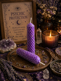 Psychic Protection Ritual Beeswax Candles • Spiritual Shielding & Energy Protection • Hand Rolled Spell Candles • Set of 2