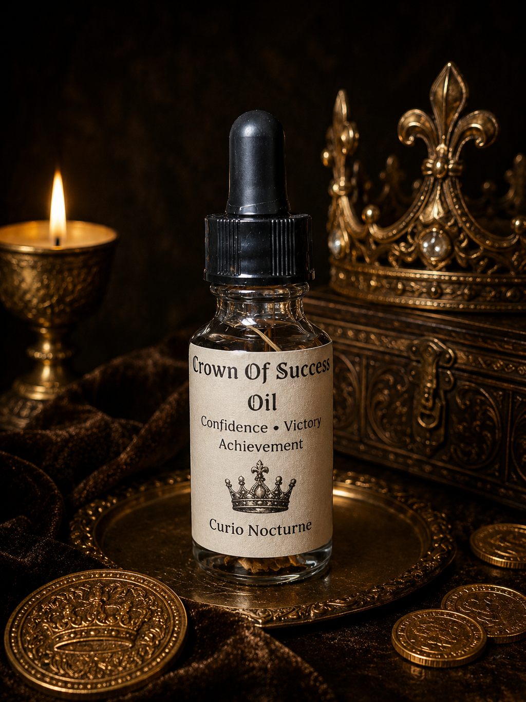 Crown of Success Oil • Success & Achievement, Job Promotion, Confidence Boost, Wealth & Luck, Hoodoo Oil, Manifestation Oil