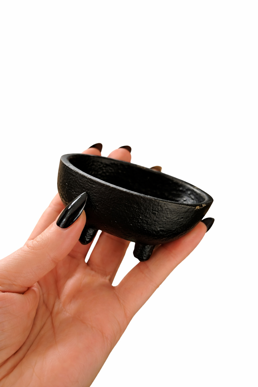 Cast Iron Cauldron Bowl | Oval Incense Burner | Smudge Pot for Herbs, Resins & Charcoal | Ritual Altar Tool