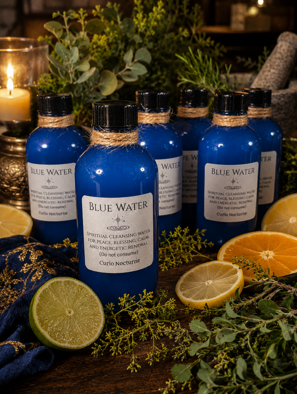 Blue Water • Traditional Ritual Wash •Florida Water Blend • Ceremonial Water • Altar & Home Ritual Supply