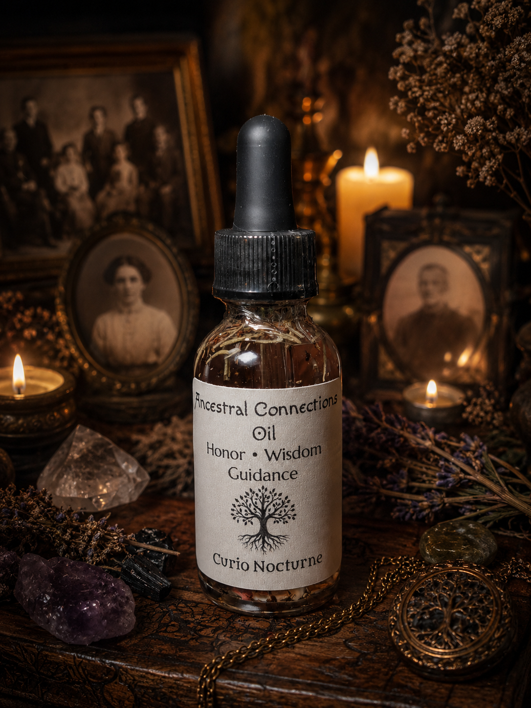 Ancestral Connection Oil • Ancestor Communication, Spirit Guide Work, Lineage Healing, Hoodoo Oil, Spiritual Ancestral Work