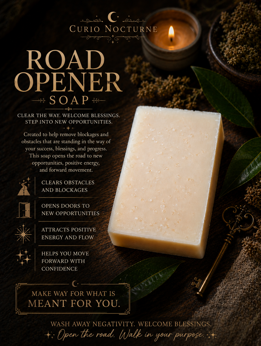 Road Opener Soap • Orange Cinnamon Ritual Soap • Handmade Spiritual Soap for New Opportunities, Success, Motivation & Energy Clearing