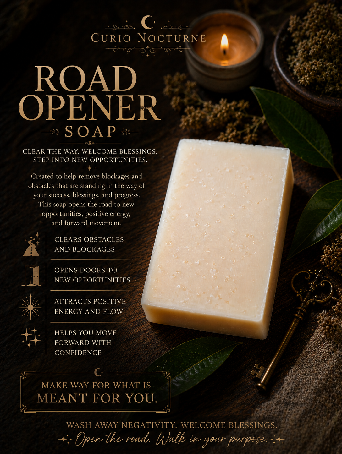 Road Opener Soap • Orange Cinnamon Ritual Soap • Handmade Spiritual Soap for New Opportunities, Success, Motivation & Energy Clearing