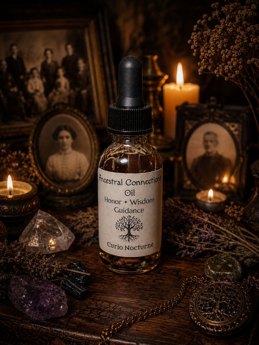 Ancestral Connection Oil • Ancestor Communication, Spirit Guide Work, Lineage Healing, Hoodoo Oil, Spiritual Ancestral Work