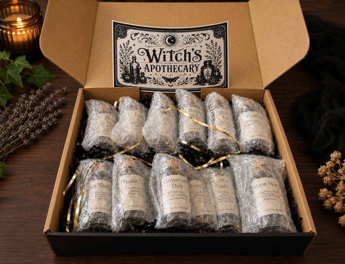 Witch's Curio Collection • 21 Piece Apothecary Kit for Ritual, Altar & Spell Work